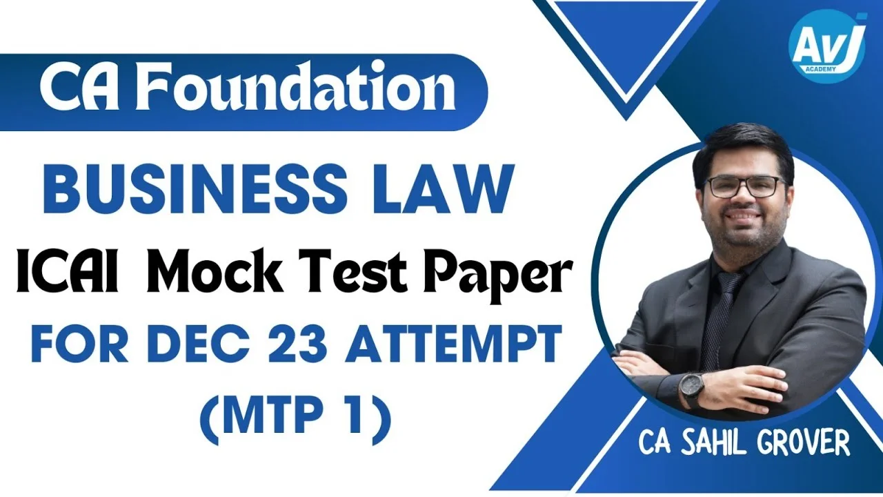 CA Foundation Law Study Resources for June 2024: Course Material, MTP, RTP, Previous Exams Topic